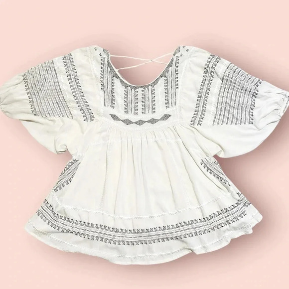 Free People Wild One Embroidered Top in Ivory size XS - Picture 2 of 16